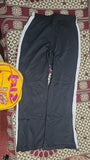 Women's Hight Waist Wide-Leg Jogger Pant Black & White Stripe